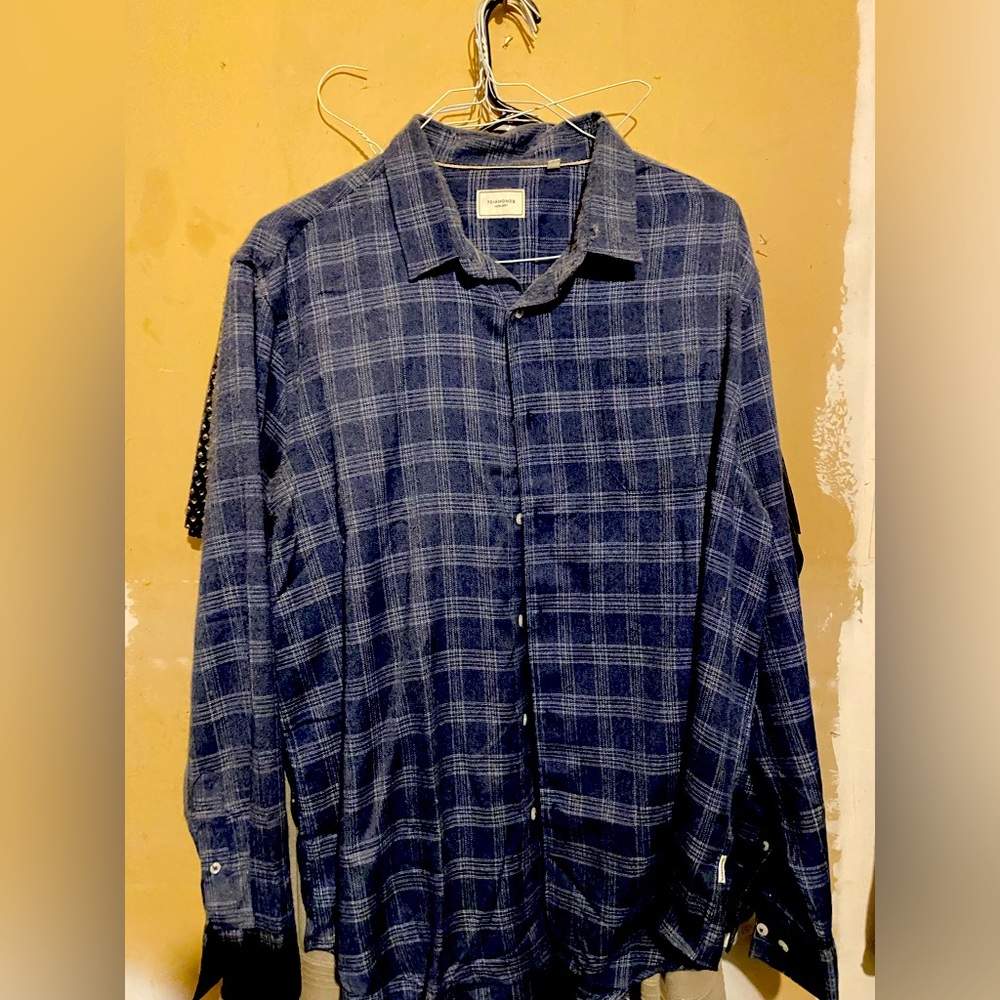 7 Diamonds Blue Flannel